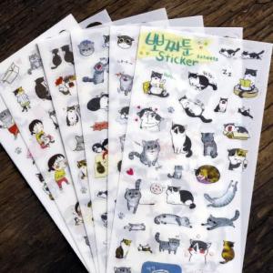 6 Sheets Super Cute Cat Stickers for DIY Albums Diary Decoration Cartoon Scrapbooking Kawaii School Office Stationery by 