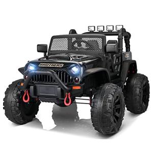 TOBBI 12V Kids Ride On Truck Toys with Remote Control Electric Vehicles with 3 Speeds for Boys Girls in Black from TOBBI