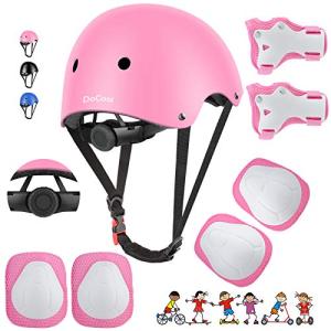 DaCool Kids Bike Helmet Skateboard Knee Pads - Toddler Helmet Adjustable for 3~8yrs Girls Boys Child Kids Protective Gear Set for Sport Cycling Bike Roller Skating Scooter Rollerblade,Pink from DaCool