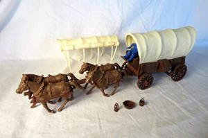 Classic Toy Soldiers, Inc Marx Conestoga Covered Wagon, with 4 Horses, Two Tops and Driver in 54mm by Classic Toy Soldiers, Inc