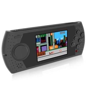 EASEGMER Kids Adults Handheld Games Console ,16 Bit Electronic Retro Game Console with 230 HD Games 3.0-Inch TFT Color Screen Video Games Player Support Heaphone & USB Rechargeable (Black) by HuiSmart