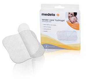 Medela Soothing Gel Pads for Breastfeeding, 4 Count Pack, Tender Care HydroGel Reusable Pads, Cooling Relief for Sore Nipples from Pumping or Nursing by Medela