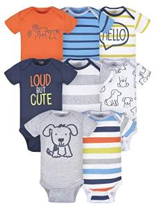 Onesies Brand baby boys 8-pack Short Sleeve Mix & Match Bodysuits and Toddler T Shirt Set, Loud Cute Dog, 3-6 Months US from Gerber Children's Apparel