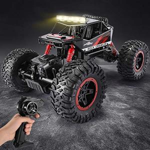 TEMI RC Cars 1:14 Scale Remote Control Car, 4WD Dual Motors Rock Crawler, Speed 20 Km/h All Terrains Electric Toy Off Road RC Monster Truck with Two Rechargeable Batteries for Boys Kids and Adults from TEMI