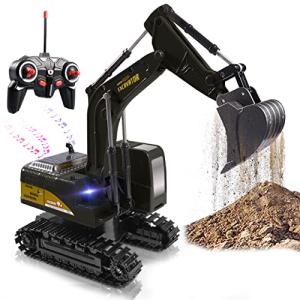 Remote Control Excavator Toy Truck, 1/18 Scale RC Toys Hydraulic Excavator Construction Vehicles for Boys Girls Kids RC Tractor with Lights Rechargeable Battery by SHANTOU CHENGNHAI ZHONGYI TOY CO.,LTD