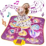 Dance Mat Toys for 3-12 Year Old Kids, Electronic Dance Pad with 3 Challenge Levels, Built-in Music, Touch Sensitive Light Up LED Kids Musical Mat, Dance Game Toy Gift for 3 4 5 6 7 8 Year Old Girls by TWFRIC