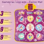 Dance Mat Toys for 3-12 Year Old Kids, Electronic Dance Pad with 3 Challenge Levels, Built-in Music, Touch Sensitive Light Up LED Kids Musical Mat, Dance Game Toy Gift for 3 4 5 6 7 8 Year Old Girls by TWFRIC