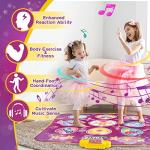 Dance Mat Toys for 3-12 Year Old Kids, Electronic Dance Pad with 3 Challenge Levels, Built-in Music, Touch Sensitive Light Up LED Kids Musical Mat, Dance Game Toy Gift for 3 4 5 6 7 8 Year Old Girls by TWFRIC