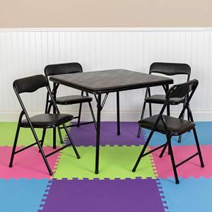 Flash Furniture Kids Black 5 Piece Folding Table and Chair Set from Flash Furniture