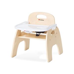 Foundations Easy Serve Low Wood Feeding Chair with Removable Tray and 3-Point Harness (9 Inch Seat Height) by Foundations