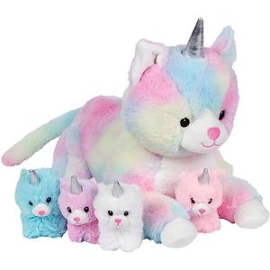 Snugababies Unicorn Kitty Cat Stuffed Animals for Girls Ages 3 4 5 6 7 8 Years; Stuffed Mommy Unicorn Kitty Cat with 4 Baby Unicorns in her Tummy; Toy Unicorn Pillows for Girlsâ¦ from PixieCrush
