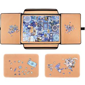 Rekcopu 1500 Pieces Jigsaw Puzzle Board, Portable Puzzle Board, Jigsaw Puzzle Table Board, Puzzle Keeper Puzzle Caddy with Sorting Trays & Detachable Board,Non-Slip Surface, Medium from Rekcopu