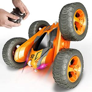 Tecnock Remote Control Car for Kids,360 Â° Rotating Double Sided Flip RC Stunt Car,2.4Ghz 4WD Toy Car with Rechargeable Battery for 45 Min Play,Great Gifts for Boys and Girls(Orange) from Tecnock