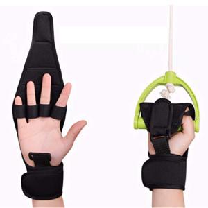 Lolicute Finger Splint Brace Ability,Finger Anti-Spasticity Rehabilitation Auxiliary Training Gloves for Stroke Hemiplegia Patient and Athlete Finger Rehabilitation [Single Hand Universal] (Black) from Lolicute