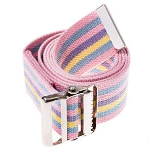 COW&COW Transfer and Gait Belt 54inch - with Metal Buckle - Transfer Walking and Standing Assist Aid for Caregiver Nurse Therapist 2 inches - with Metal Buckle (Rainbow) from COW&COW Care