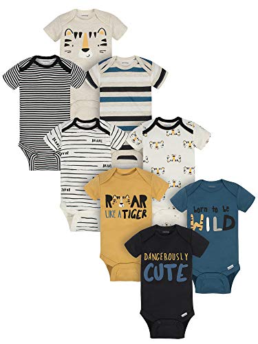 Onesies Brand Baby Boys' 8-Pack Short Sleeve Mix & Match Bodysuits, Dangerously Cute Tiger, 6-9M from Onesies Brand