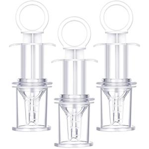 3 Pieces Baby Oral Feeding Syringe Baby Feeder Dispenser Syringe Dropper Feeder Infant Feeding Utensils with Nipple Pacifier for Feeding Medicine Water Juice Suitable for Infants Newborns (White) from Nuanchu