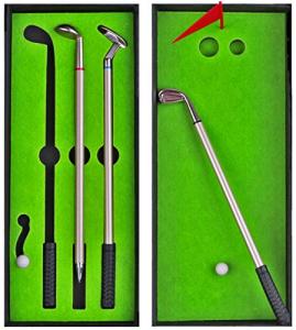 Golf Pen Set Cool Office Gadgets Desk Accessories Gifts for Boss Men Golfers Dad Him Coworkers Birthday - Mini Golf Club Pens Unique Desktop Games Novelty Table Top Toys Fun Adults Stocking Stuffers from NALAKUVARA