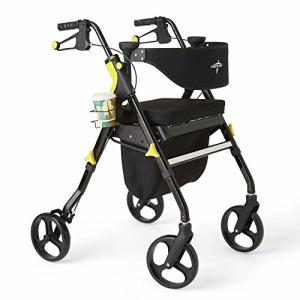 Medline Premium Empower Folding Mobility Rollator Walker with 8-inch Wheels, Black from Medline