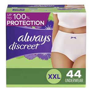 Always Discreet Incontinence & Postpartum Incontinence Underwear for Women, XXL, 44 Count, FSA HSA Eligible, Maximum Protection, Disposable (22 Count, Pack of 2 - 44 Count Total) from Procter & Gamble - HABA Hub