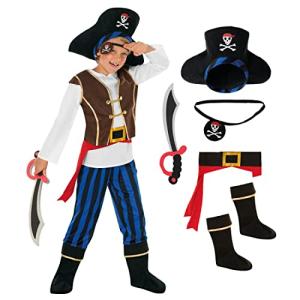 Morph Costumes Kids Pirate Costume Boys Pirate Costume Kids Blue Pirate Costume Toddler For Boys Girls 3-4 Years from Morph