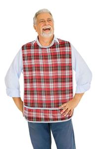 Modaliv Adult Bib - Extra Large Reusable Clothing Protector - Waterproof - Crumb Catcher - Machine Washable (XL Red) from Modaliv