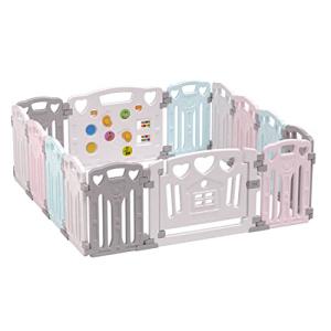 Foldable Baby playpen Baby Folding Play Pen playpen Kids Activity Centre Safety Play Yard Home Indoor Outdoor New Pen (Macarons Classic Set 14 Panel) by Gupamiga