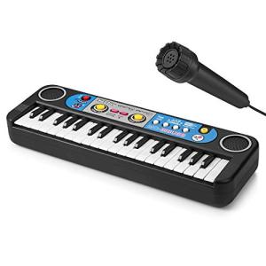 ROFAY Children's Music Piano Keyboard, 37 Keys Multi-Functional Electronic Keyboard with Microphone Perfect for Kids Piano Music Teaching Toys Christmas Day Gifts for Kids from ROFAY