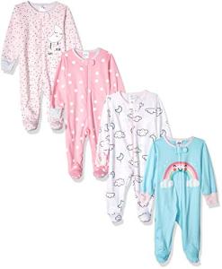 Gerber Baby Girls' 4 Pack Sleep 'N Play Footie, Cloudy, Preemie by GERLO