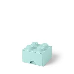 LEGO Brick Drawer, 4 Knobs, 1 Drawer, Stackable Storage Box, Aqua Mint Green by Room Copenhagen A/S