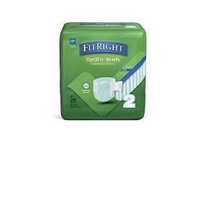 FitRight Stretch Ultra Adult Briefs, Incontinence Diapers with Tabs, Heavy Absorbency, Large/XL/2XL, 51 to 70", 20 Count (Pack of 4) from Medline Industries Healthcare