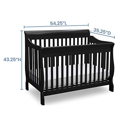 Delta Children Canton 4-in-1 Convertible Crib - Easy to Assemble, Black by Delta Children's Products