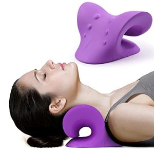 Neck and Shoulder Relaxer, Cervical Traction Device for TMJ Pain Relief and Cervical Spine Alignment, Chiropractic Pillow, Neck Stretcher (Purple) by Restcloud