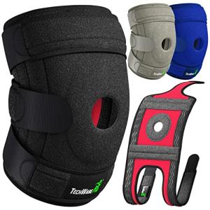 TechWare Pro Knee Brace Support - Relieves ACL, LCL, MCL, Meniscus Tear, Arthritis, Tendonitis Pain. Open Patella Dual Stabilizers Non Slip Comfort Neoprene. Adjustable Bi-Directional Straps - Large by Best Top Buys Online Knee Brace