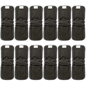 AlVABABY Charcoal Bamboo Inserts with Gussets Cloth Diaper Liner 5-Layer Inserts Reusable Liners for Baby Cloth Diapers 12pcs 12FLN by Alvababy