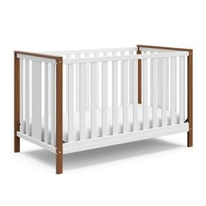 Storkcraft Pacific 5-in-1 Convertible Crib (White/Vintage Driftwood) - Converts from Baby Crib to Toddler Bed, Daybed and Full-Size Bed, Fits Standard Full-Size Crib Mattress from Storkcraft