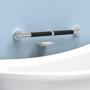 AquaChase 24 inch Bath Safety Grab Bar with Anti-Slip Grip, ADA Compliant 500lbs Support, Bathroom Mobility Aid, Stablilization Help for Seniors and Disabled, Rustproof Stainless Steel Brushed Nickel from SunHonour