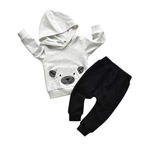 Toddler Infant Baby Boy Clothes Little Bear Long Sleeve Hoodie Tops Sweatsuit Pants Outfit Set (9-12 Months) by 