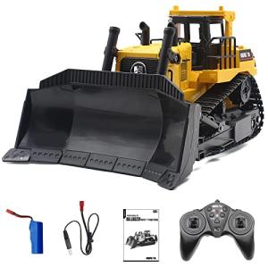 Mostop RC Bulldozer 1/16 Scale 9 Channel RC Front Loader Tractor for Kids Adults, Full Functional 2.4Ghz Remote Control Construction Toy Vehicle with Light and Sound by Mostop