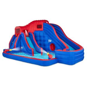 Sunny & Fun Deluxe Adventure Inflatable Water Slide Park â Heavy-Duty for Outdoor Fun - Climbing Wall, 2 Slides & Splash Pool â Easy to Set Up & Inflate with Included Air Pump & Carrying Case by Sunny & Fun