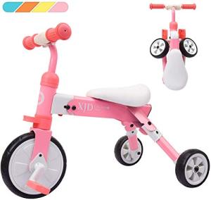 2 in 1 Kids Tricycles for 2 Years Old and Up Boys Girls Tricycle Kids Trike Toddler Tricycles for 2-4 Years Old Kids Toddler Bike Trike 3 Wheels Folding Tricycle Toddler Bike by GLAF