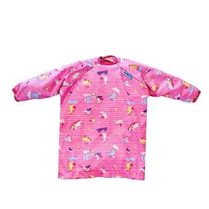 Bibado - Coverall Baby Feeding Bib, Easy to Clean Baby Bibs for Eating, Adjustable High Chair Catch All, Long Sleeve Bibs for Babies, Magical Unicorns Weaning Bib from 