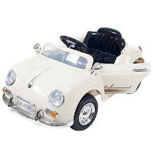 Kids Ride On Car with Remote Control â Classic Sports Car for Kids 6V Battery Powered Ride On Toys with Sound for Ages 3 â 6 by Lilâ Rider (Cream) from Trademark Global - Toys
