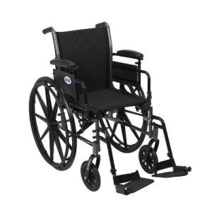 Drive Medical K320ADDA-SF Cruiser III Lightweight Folding Wheelchair with Flip Back Detachable Full Arms and Swing Away Footrest, Black from Drive Medical