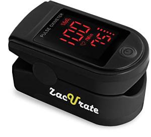 Zacurate Pro Series 500DL Fingertip Pulse Oximeter Blood Oxygen Saturation Monitor with Silicon Cover, Batteries and Lanyard (Royal Black) from CMS