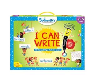 Skillmatics Educational Game: I Can Write (3-6 Years) | Erasable and Reusable Activity Mats with 2 Dry Erase Markers | Learning Tools for Boys and Girls 3, 4, 5, 6 Years by Grasper Global Private Limited