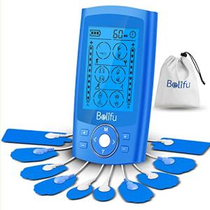 Belifu Dual Channel TENS EMS Unit 24 Modes Muscle Stimulator for Pain Relief Therapy, Electronic Pulse Massager Muscle Massager with 10 Pads, Dust-Proof Drawstring Storage Bagï¼Fastening Cable Tiesâ¦ by Belifu