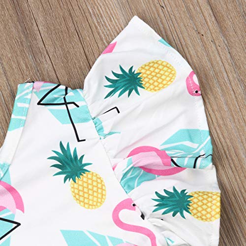 2Pcs/Set Fashion Toddler Kids Baby Girl Boy Summer Outfits Sleeveless Tassel T-Shirt Top+Floral Shorts Clothes Set 6M-5T (Flamingo, 4-5 Years) from 