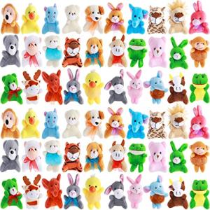 60 Pack Mini Plush Animals 30 Styles Bulk Mini Stuffed Animals Plush Cute Toys Small Stuffed Keychain Assortment for Carnival Prizes, Christmas Party Favor, Kindergarten Goodie Bag Fillers from Skylety