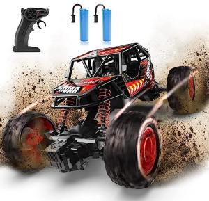 DEERC Remote Control Car with Metal Shell, 60+ Mins, 2.4G Remote Control Truck, RC Cars Crawler for Boys, RC Monster Trucks, Toy Vehicle Car Gift for Kids Adults Girls by Xiamen Huoshiquan Import & Export CO.,Ltd.